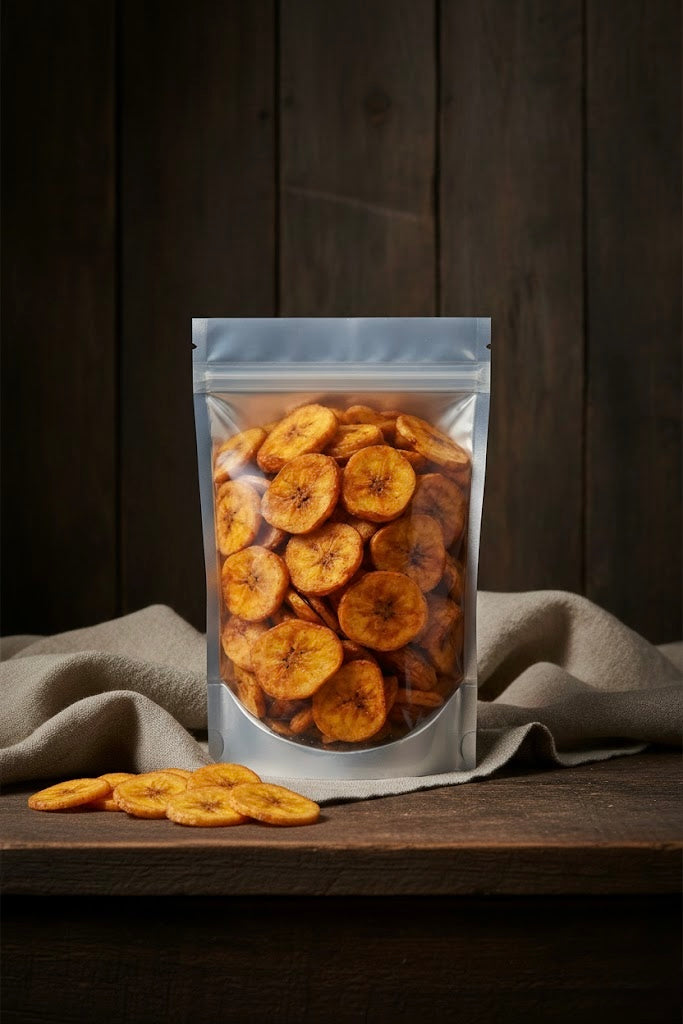 Chips de bananes plantains mûres